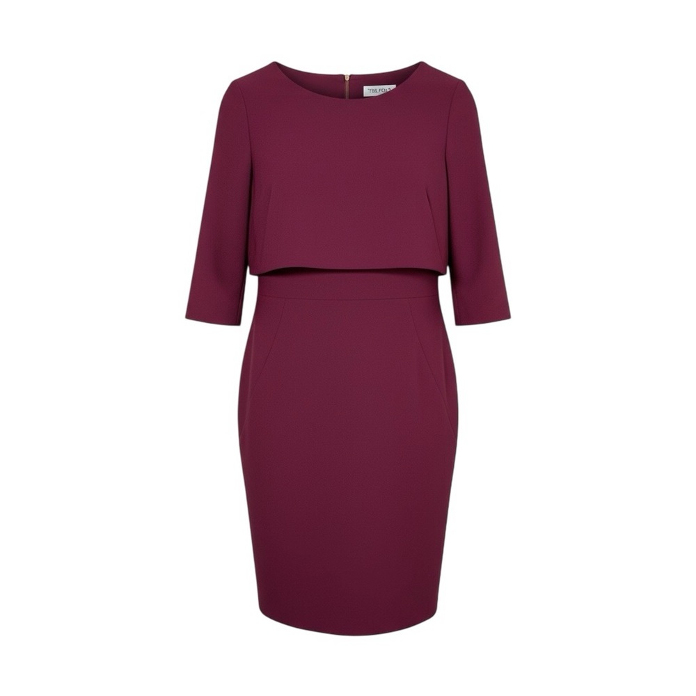 The Fold London Northcote Dress Plum Purple Sheath UK 16 US 12